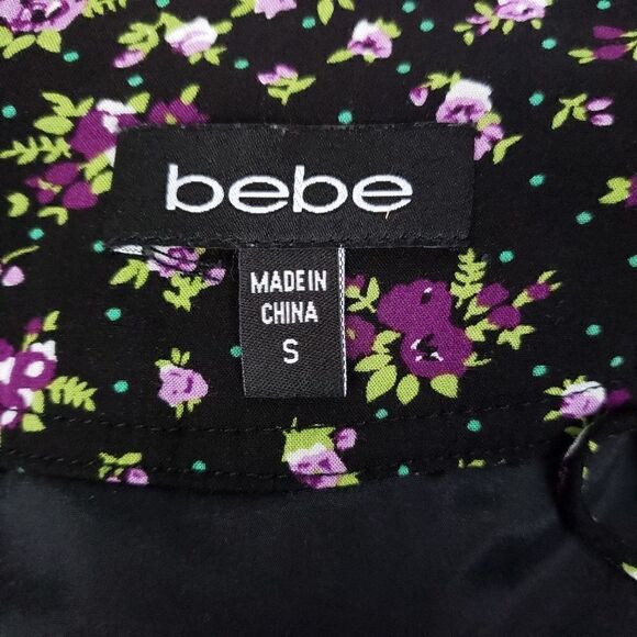 Bebe black floral layered ruffled mini skirt Small - Picture 7 of 7